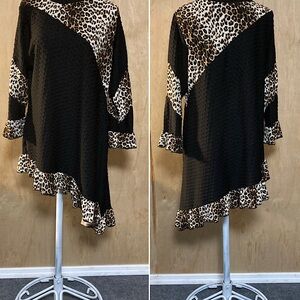 Black and Leopard Print Dress